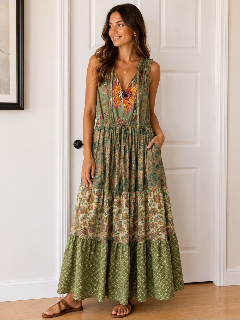 Karma Highway sleeveless dress OS